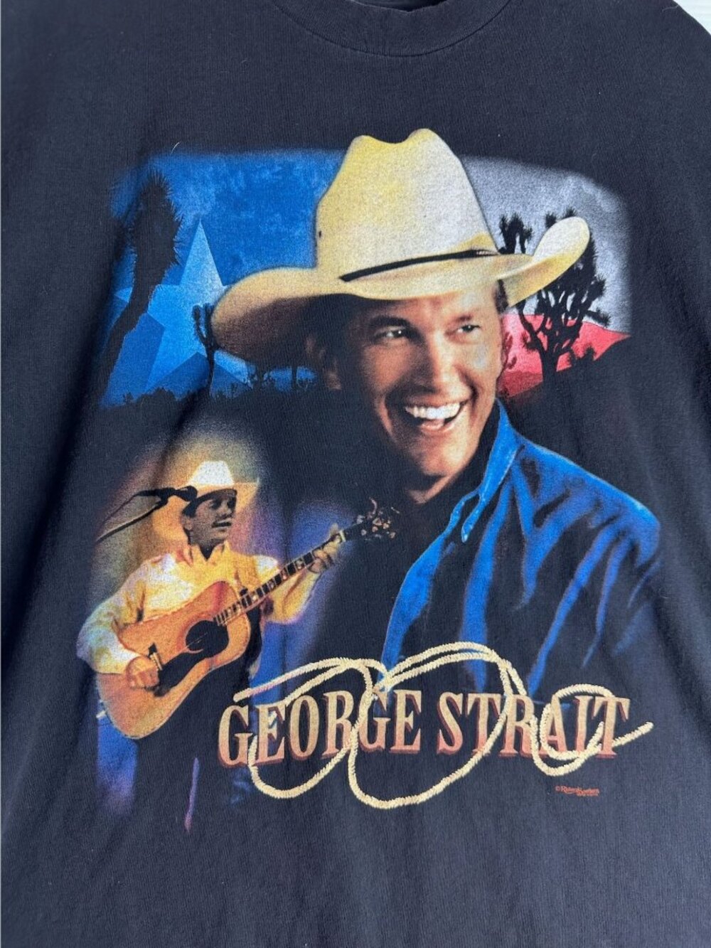 Vintage 90s George Strait Country Music Festival Promo 100% Cotton T-Shirt Sz L